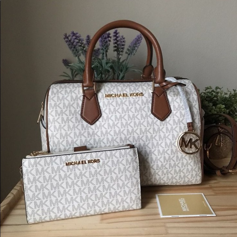 NWT Michael Kors Bedford duffle satchel with matching wallet
